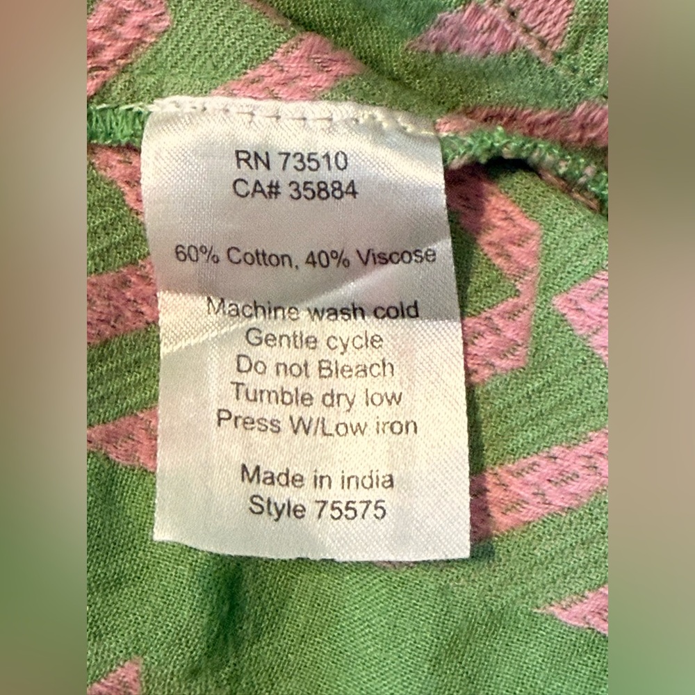 Green and Pink Geometric boho dress - size M/L comfy adorable - Picture 6 of 8